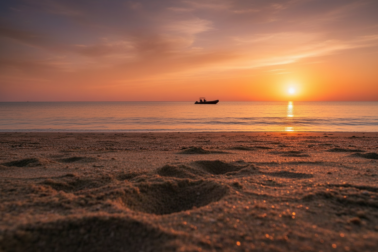 Playa atardecer semirígida más grande